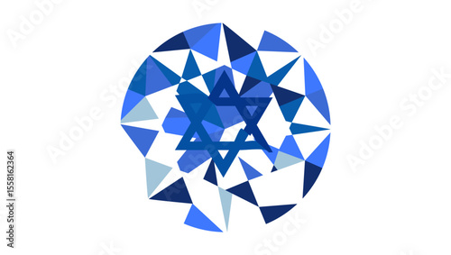 israel resilience symbol, colored isolated silhouette