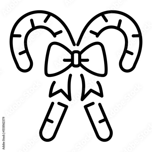 A linear style icon representing candy cane