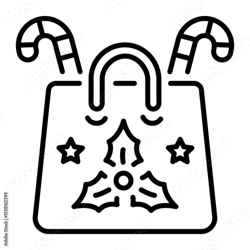 An outline style icon depicting goodies