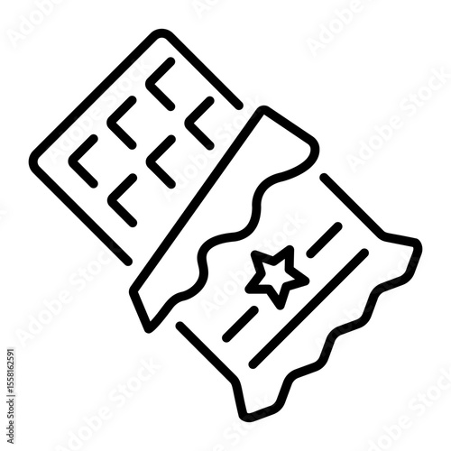 A linear style icon representing chocolate