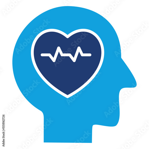 Mental Health Flat Blue Icon