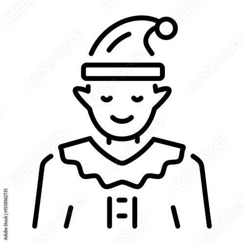 A line style icon showing elf