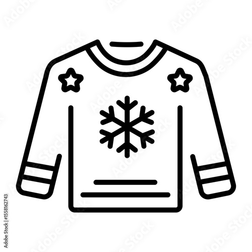 A linear style icon representing sweater