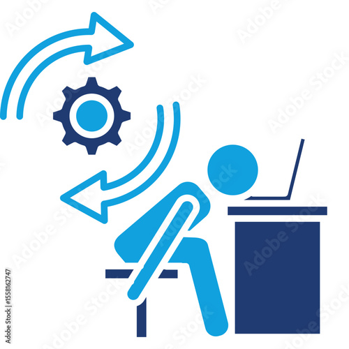 Fatigue Management Flat Blue Icon
