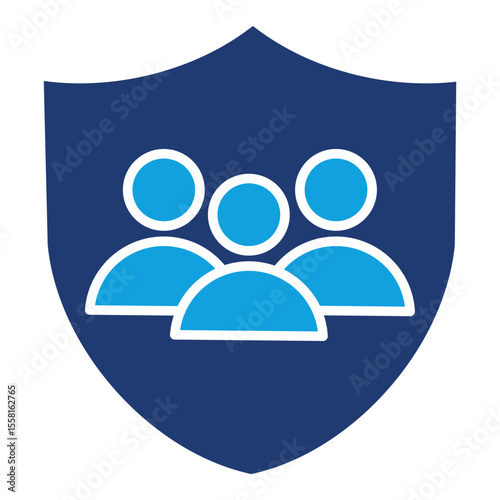 Safety Culture Flat Blue Icon