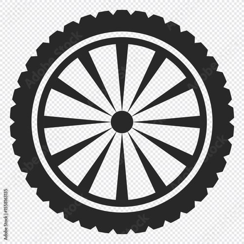 Car wheel icon. Black wheel tires silhouette collection. Auto wheel disks. Vehicle automobile wheel automotive part and auto theme Vector illustration