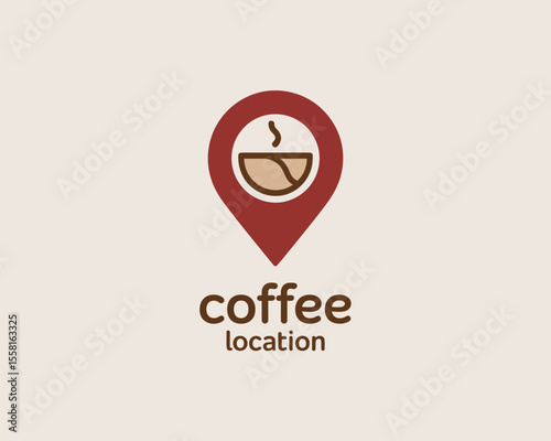 Coffee Location Pin Logo
