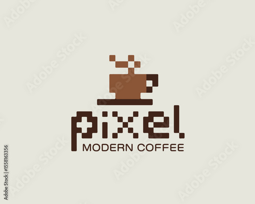 Pixel Modern Coffee Logo