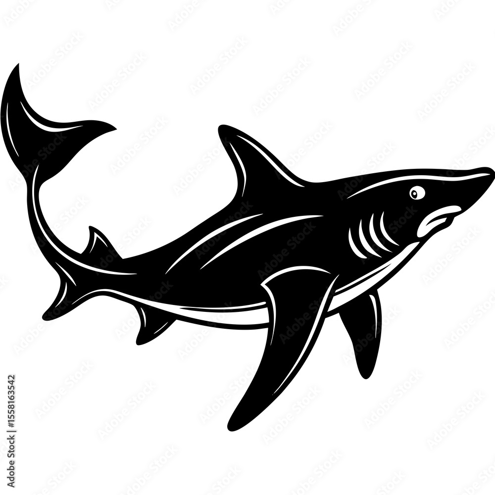 Fototapeta premium vector illustration of a shark