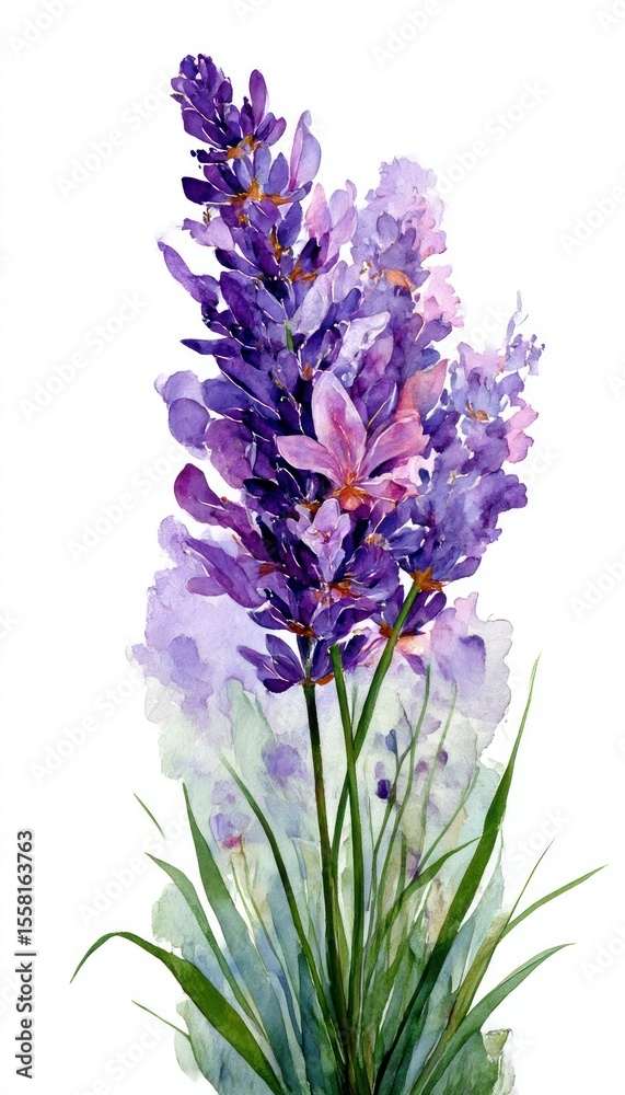 Obraz premium Watercolor lavender bouquet