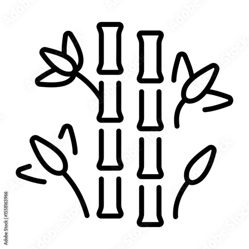 A linear style icon representing bamboo