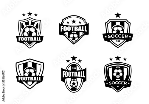 soccer or football club logo badge collection premium vector