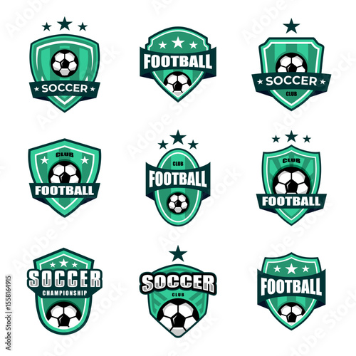 football soccer club logo badges vector collection