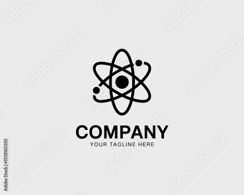 Company Logo with Atomic Symbol