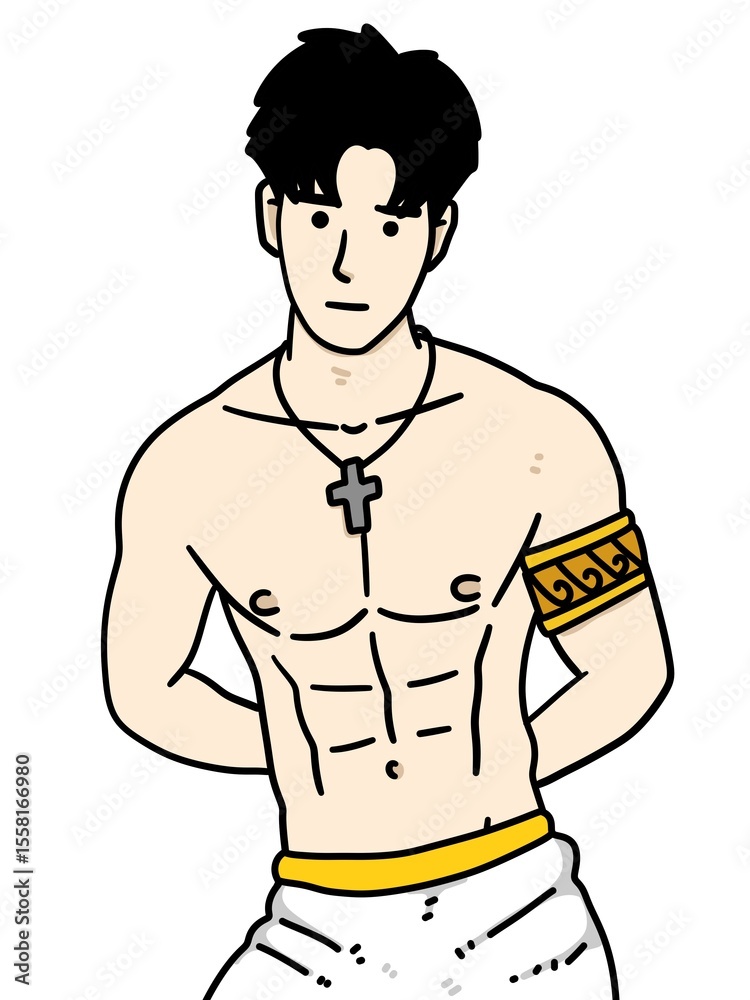 Fototapeta premium cute man cartoon on white background