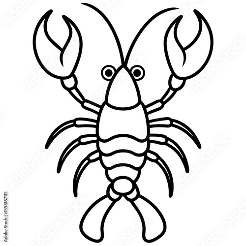 Lobster Sketch Vector – Generative AI Linocut Silhouette Design for Creative Projects