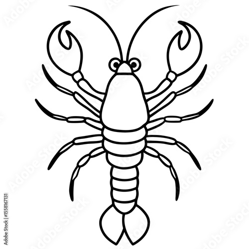 Lobster Sketch Vector – Generative AI Linocut Silhouette Design for Creative Projects