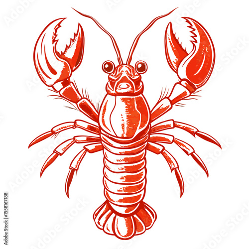 Lobster Sketch Vector – Generative AI Linocut Silhouette Design for Creative Projects