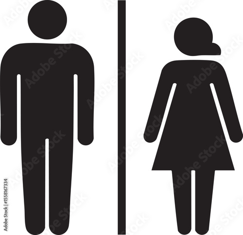Male female restroom symbols toilet sign