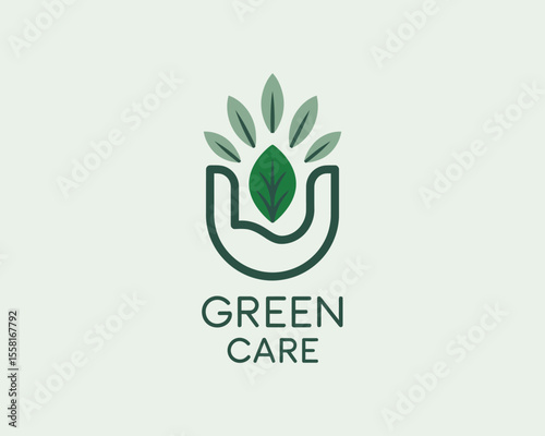 Green Care Hand Logo