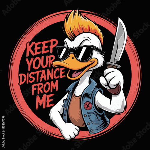 Punk Duck Warning Graphic