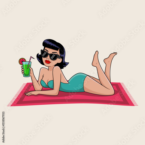 Beach Girl Illustration