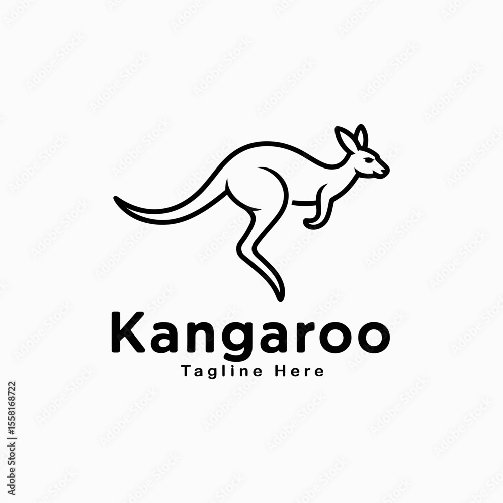 Minimalist Kangaroo Logo Minimalist Kangaroo Logo