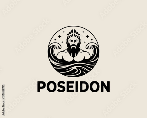 Poseidon God Logo