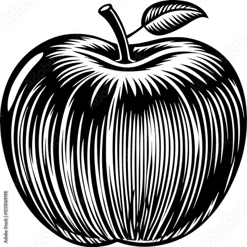 apple (linocut style)