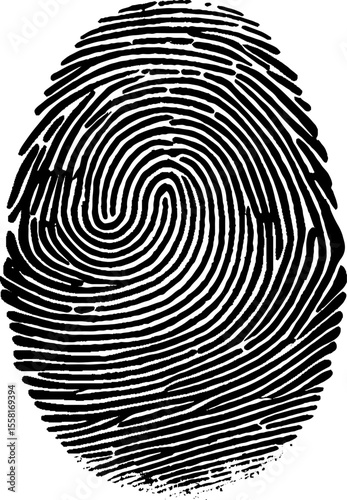 fingerprint icon Signature concept for password encryption. to protect information. Vector illustration.