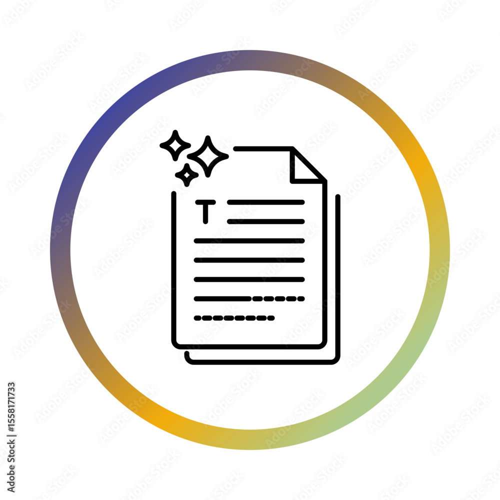 AI Generated Text Vector icon. Automated Writing, AI-Powered Text Generation, Digital Content Creation, Smart Writing Solutions, Machine Learning for Text. AI Generated Text Vector icon. Automated Writing, AI-Powered Text Generation, Digital Content Creation, Smart Writing Solutions, Machine Learning for Text.
