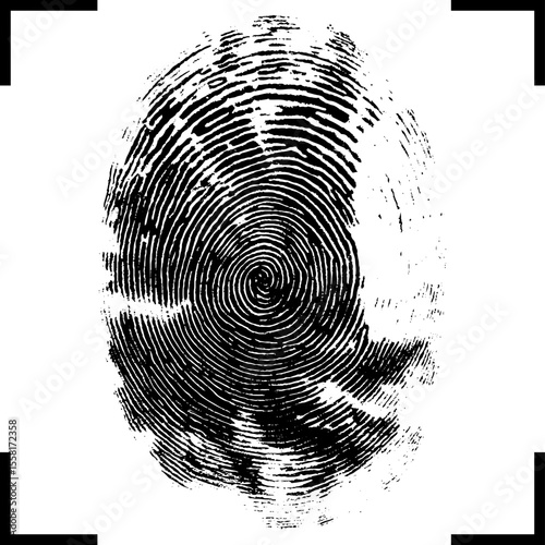 Abstract Bio-metric Icon Detailed for Fingerprint Scan Biometric Concept Icon on White. 