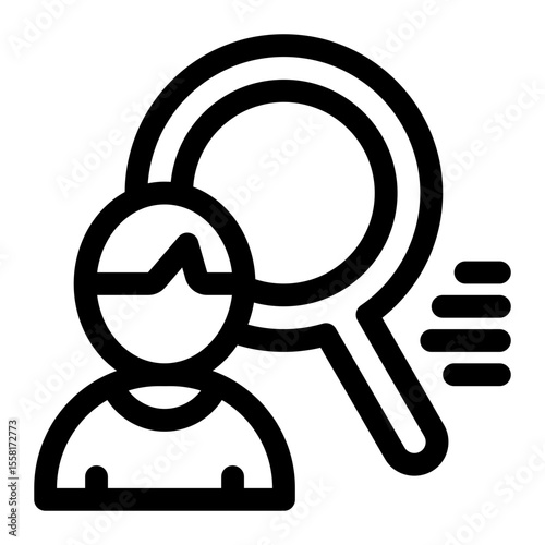 Person Under Magnifying Glass Icon