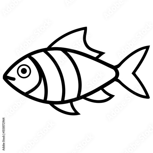 Mediterranean Fish Icon | Generative AI Vector & Linocut Silhouette Design