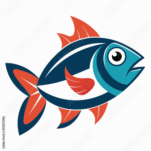Mediterranean Fish Icon | Generative AI Vector & Linocut Silhouette Design