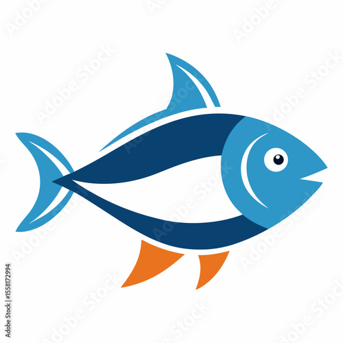 Mediterranean Fish Icon | Generative AI Vector & Linocut Silhouette Design