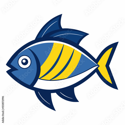 Mediterranean Fish Icon | Generative AI Vector & Linocut Silhouette Design