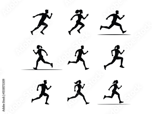 Wallpaper Mural Flat vector silhouette of a person running minimalist style for sports, health, or marathon design Torontodigital.ca