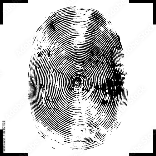 Fingerprint scanner. Icon for design on white background