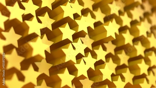 Rising star extrusion wall 3D loop animation can be used in award intros, product review intros and rating loyalty campaigns dashboards or brand ads