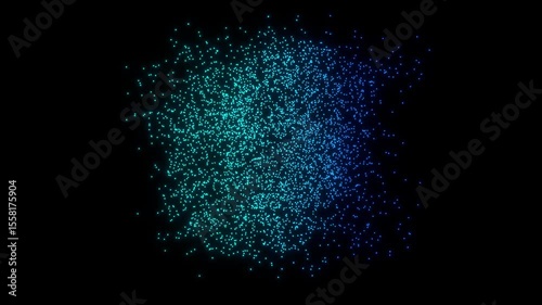 Self-assembling point cloud cube 3D animation can be used in engineering intros and modular-design promos or in data dashboards AI presentations