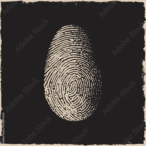 Black and brown close up of a fingerprint stock illustration