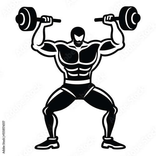 Weight Lifting Silhouette Vector Illustration