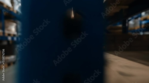 Wallpaper Mural Bright yellow safety helmet in a warehouse industrial setting safety first concept photo for commercial or editorial use overhead shot of warehouse storage area and safety equipment Torontodigital.ca