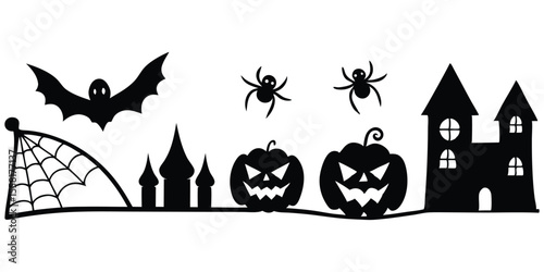 Halloween Silhouette Set Collection Vector Design