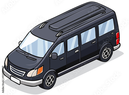 Contemporary Passenger Van 3D Style Design
