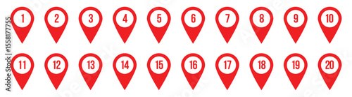 Number buttons. Black buttons numbers with location isolated on white background, vector design elements. Simple number illustration in eps 10.