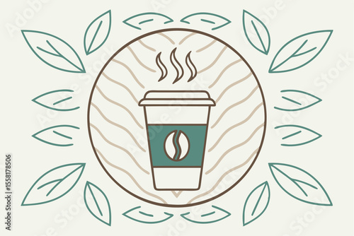 Modern Minimalist Coffee Cup Design Enjoy Your Brew