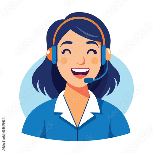 Female customer agent in studio background