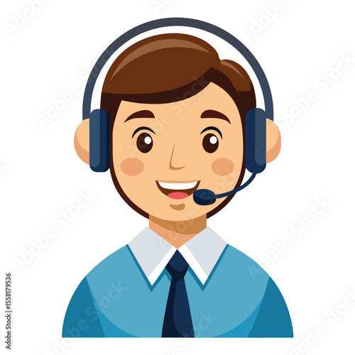 Male call handler smiling and professional